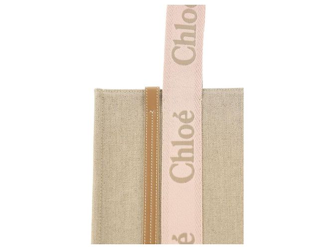 Chloé Borsa a tracolla in lino marrone - vista 4