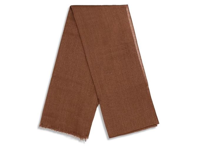 Sciarpa Brunello Cucinelli marrone in seta e cashmere - vista 2
