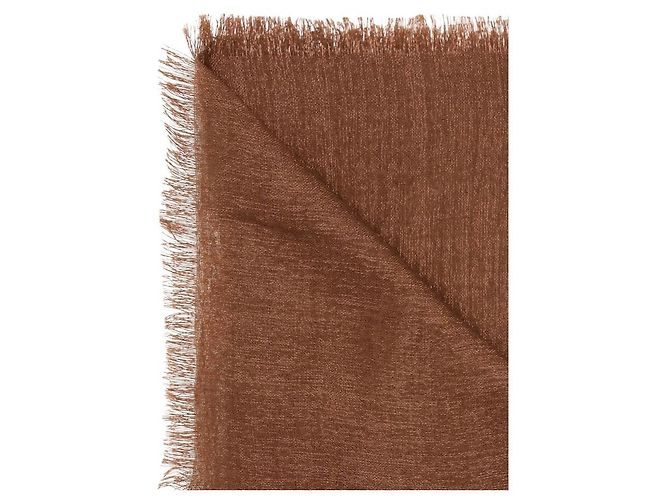 Sciarpa Brunello Cucinelli marrone in seta e cashmere - vista 3