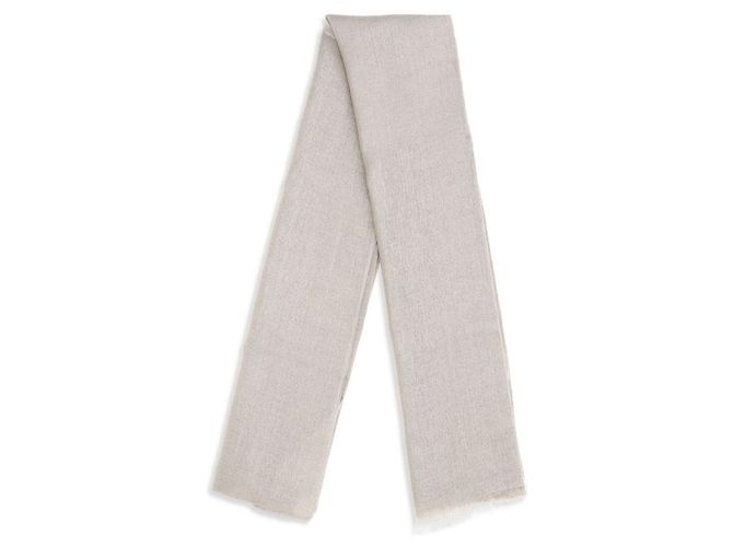 Sciarpa Brunello Cucinelli in seta e cashmere beige - vista 2