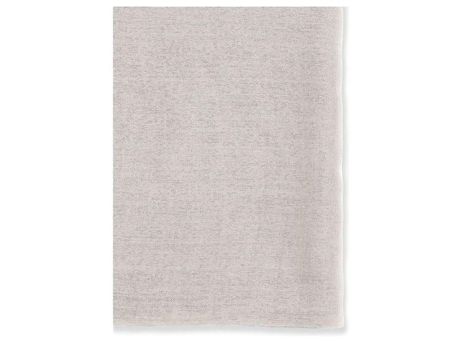 Sciarpa Brunello Cucinelli in seta e cashmere beige - vista 3