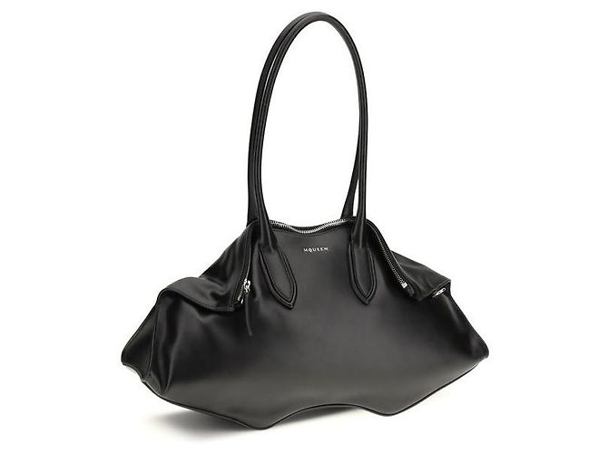 Alexander Mcqueen Borsa a tracolla Bos Taurus in pelle di vitello nera - vista 2