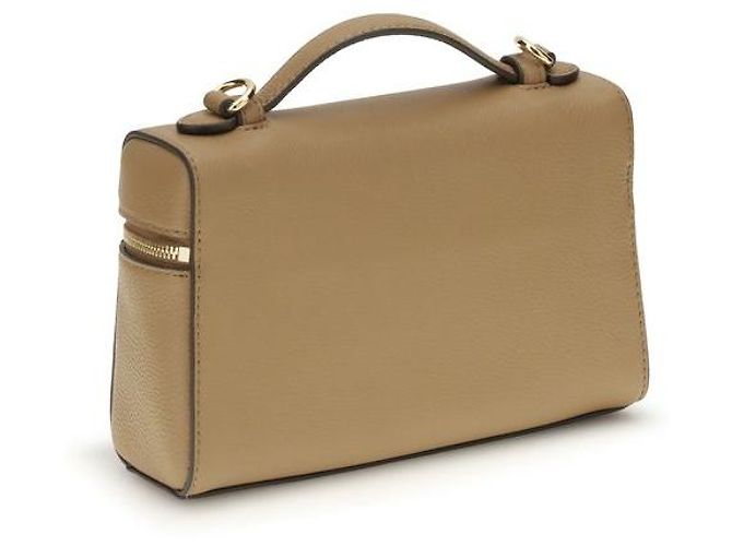 Tory Burch Borsa a tracolla Bos Taurus in pelle di vitello beige - vista 3