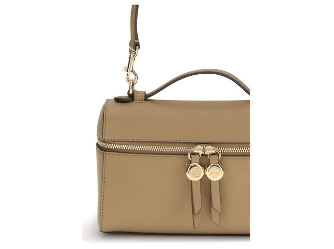 Tory Burch Borsa a tracolla Bos Taurus in pelle di vitello beige - vista 4