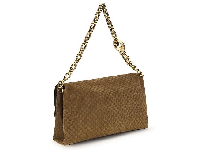Gucci Borsa in pelle scamosciata marrone - vista 3