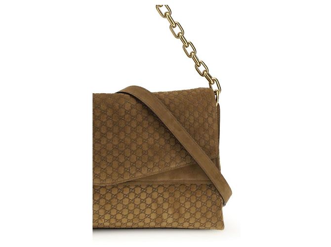 Gucci Borsa in pelle scamosciata marrone - vista 4