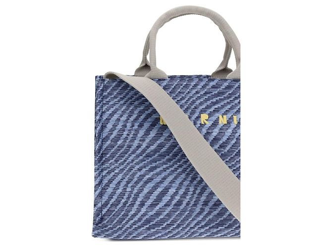 Marni Borsa a tracolla in nylon blu - vista 4