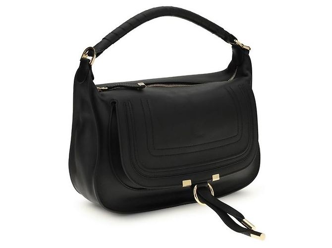 Chloé Borsa a tracolla Bos Taurus in pelle di vitello nera - vista 2
