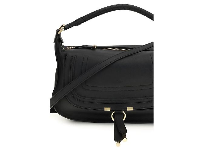 Chloé Borsa a tracolla Bos Taurus in pelle di vitello nera - vista 4