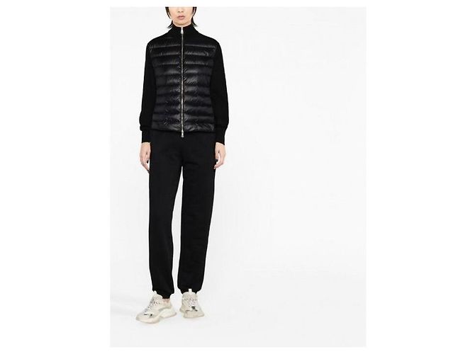 Moncler Cardigã acolchoado com patch de logo - vista 6