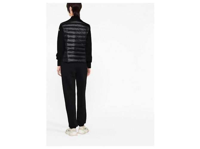 Moncler Cardigã acolchoado com patch de logo - vista 7