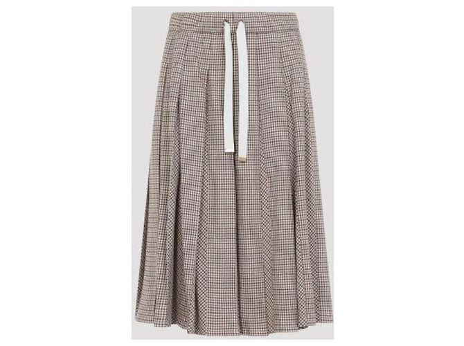 Moncler Falda midi de lana con microcuadros - vista 5
