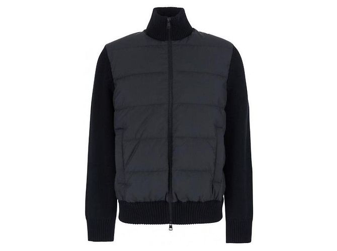 Moncler Cardigã de lã acolchoado com fecho de correr - vista 4