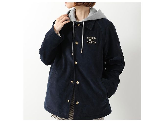 Céline Cordjacke mit Kapuze Navy - Ansicht 7