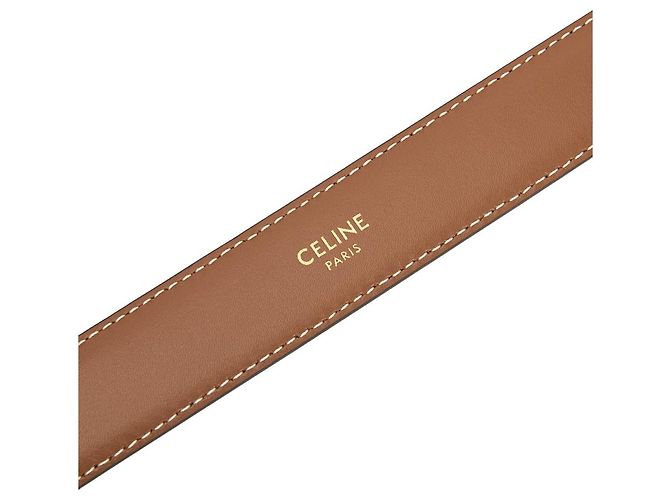 Cinturón Céline Triomphe de lona marrón - vista 7