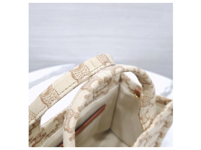 Céline Borsa Small Cabas Triomphe in tela - vista 6