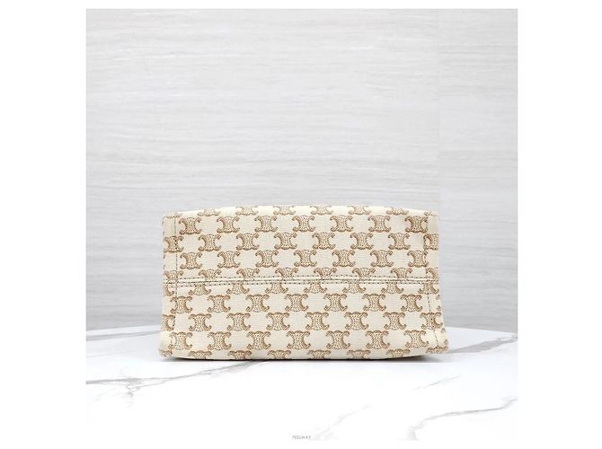 Céline Borsa Small Cabas Triomphe in tela - vista 7