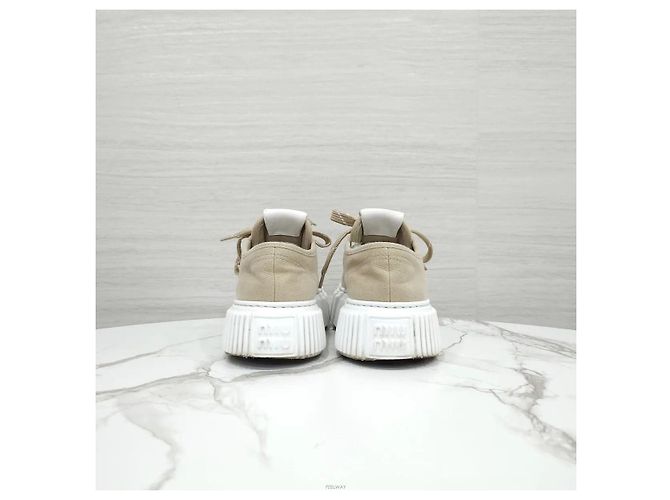 Sneakers Miu Miu in denim blu - vista 3