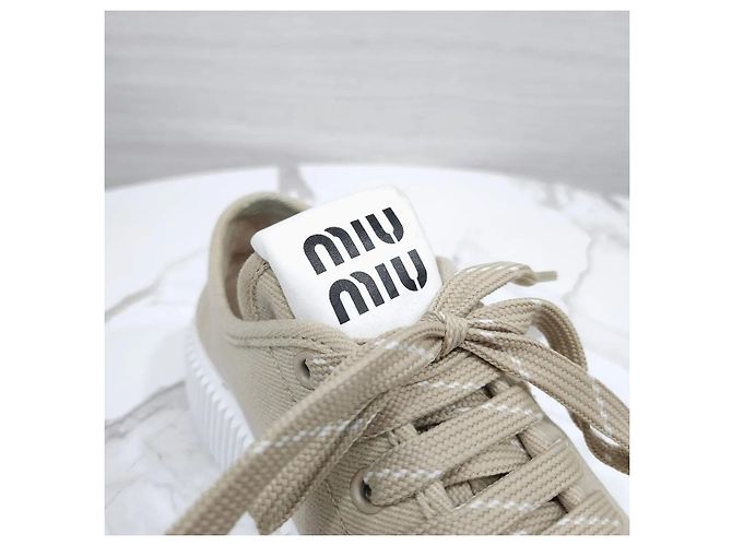 Sneakers Miu Miu in denim blu - vista 5