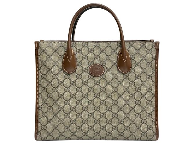 Gucci Borsa Tote piccola marrone Interlocking GG - vista 2