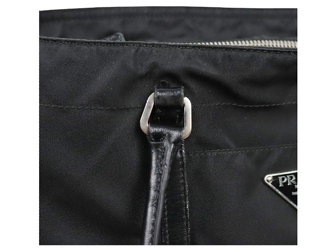 Prada Borsa a tracolla con rifiniture in Pocono nero - vista 10