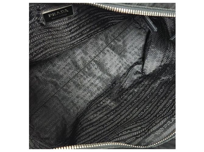 Prada Borsa a tracolla con rifiniture in Pocono nero - vista 11