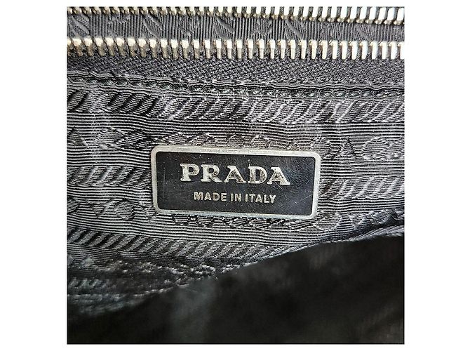 Prada Borsa a tracolla con rifiniture in Pocono nero - vista 12