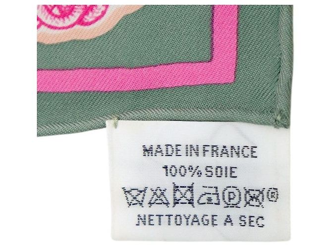 Sciarpa in seta Hermès kaki - vista 3