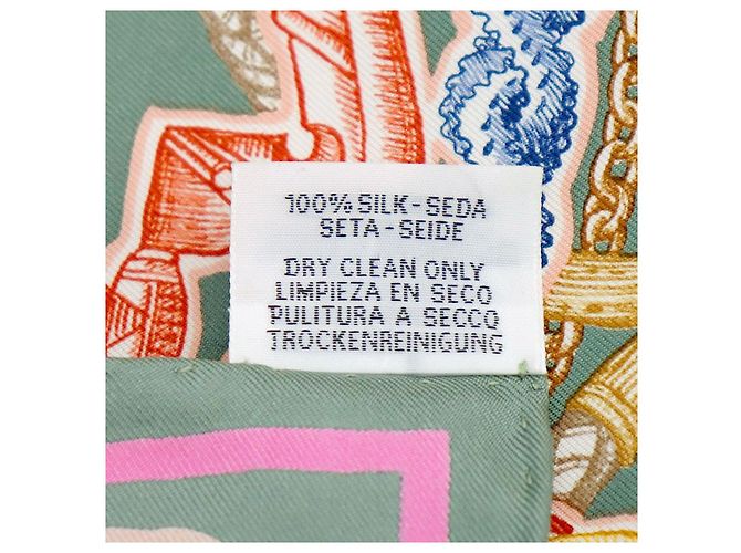 Sciarpa in seta Hermès kaki - vista 4