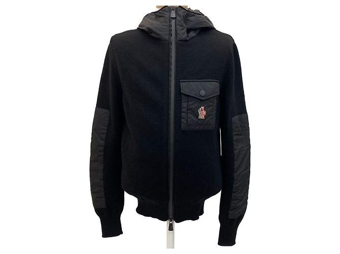 Moncler Logo Strickjacke mit Kapuze aus Wollmischung - Ansicht 8