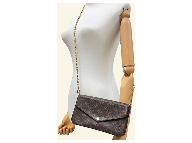 Louis Vuitton Borsa a tracolla Monogram Pouch Felicie con catena - vista 3