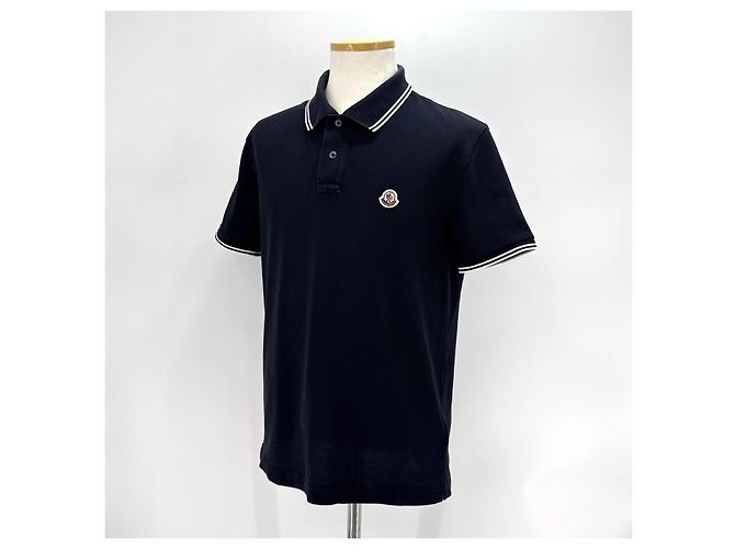 Moncler Kurzarm T-Shirt mit Polokragen Navy - Ansicht 4