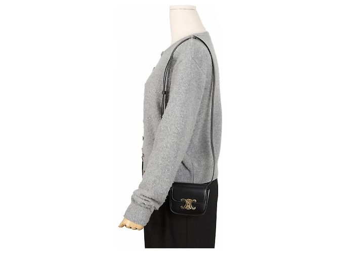 Céline Mini Claude in vitello lucido nero - vista 10