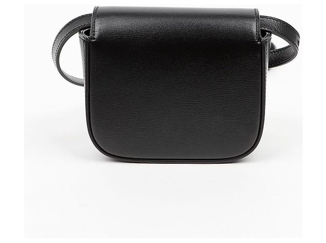 Céline Mini Claude in vitello lucido nero - vista 4