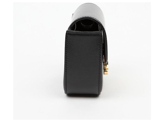 Céline Mini Claude in vitello lucido nero - vista 5