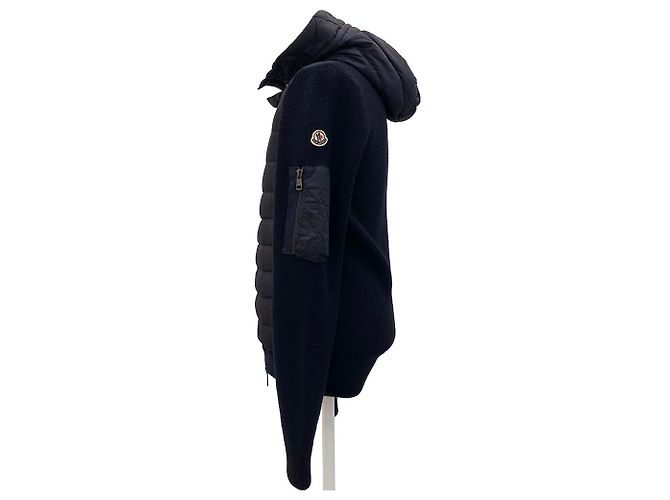 Moncler Cardigã de malha acolchoado com capuz - vista 10