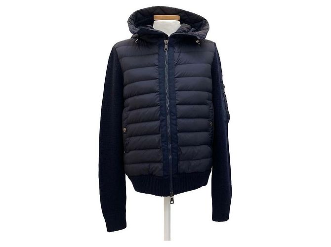 Moncler Cardigã de malha acolchoado com capuz - vista 9