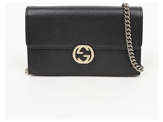 Gucci Mini borsa a tracolla nera con catena GG intrecciata - vista 2