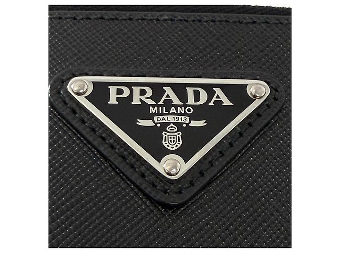 Prada Clutch in Saffiano con logo Triangle Nero - vista 5
