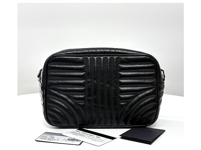 Prada Borsa a tracolla Diagram Silver Chain Camera Bag Black - vista 5