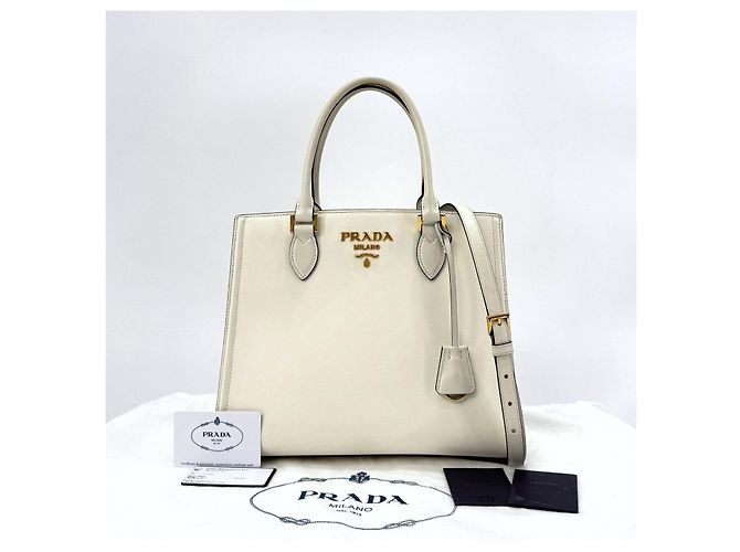 Prada Borsa Tote e borsa a tracolla in pelle Saffiano - vista 2