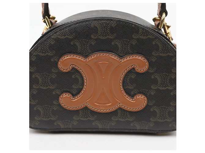 Céline Tri-Op Canvas Half Moon Crossbody Bag Tan - Ansicht 2