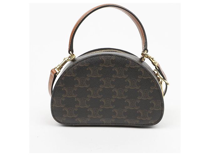 Céline Tri-Op Canvas Half Moon Crossbody Bag Tan - Ansicht 3