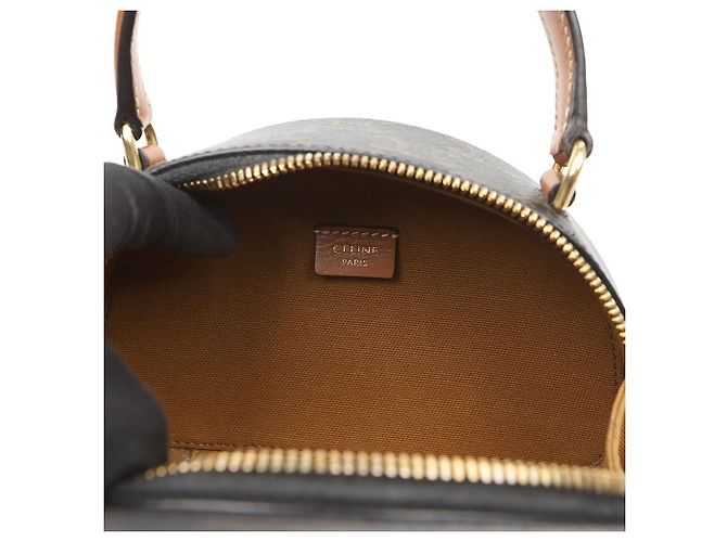 Céline Tri-Op Canvas Half Moon Crossbody Bag Tan - Ansicht 6