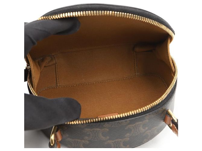 Céline Tri-Op Canvas Half Moon Crossbody Bag Tan - Ansicht 7