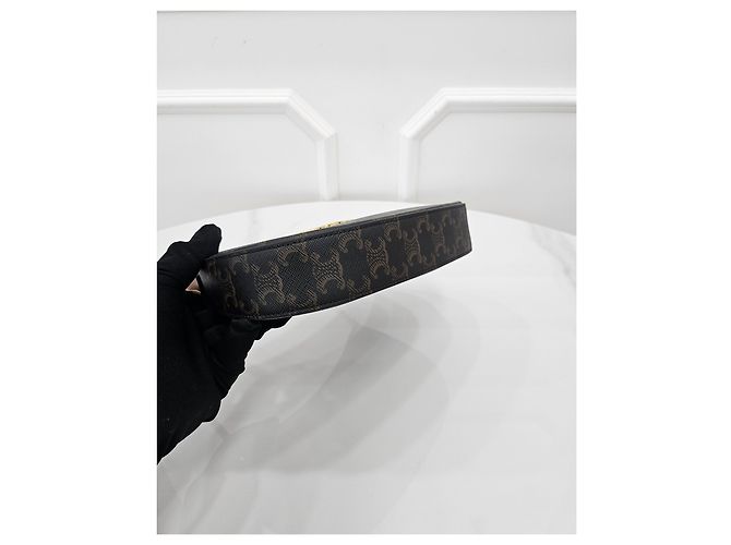 Céline Bolsa Medium Tilly em tela Triomphe - vista 7
