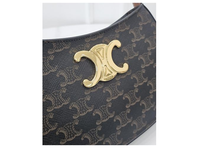 Céline Bolsa Medium Tilly em tela Triomphe - vista 9