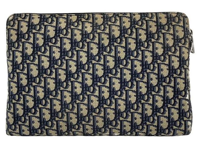Dior Pouch piatta con zip Oblique Jacquard Blu - vista 4
