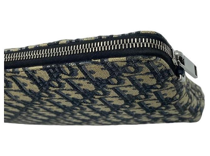 Dior Pouch piatta con zip Oblique Jacquard Blu - vista 8