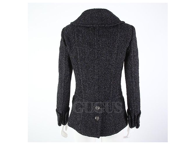 Giacca in tweed Chanel nero multicolore - vista 3